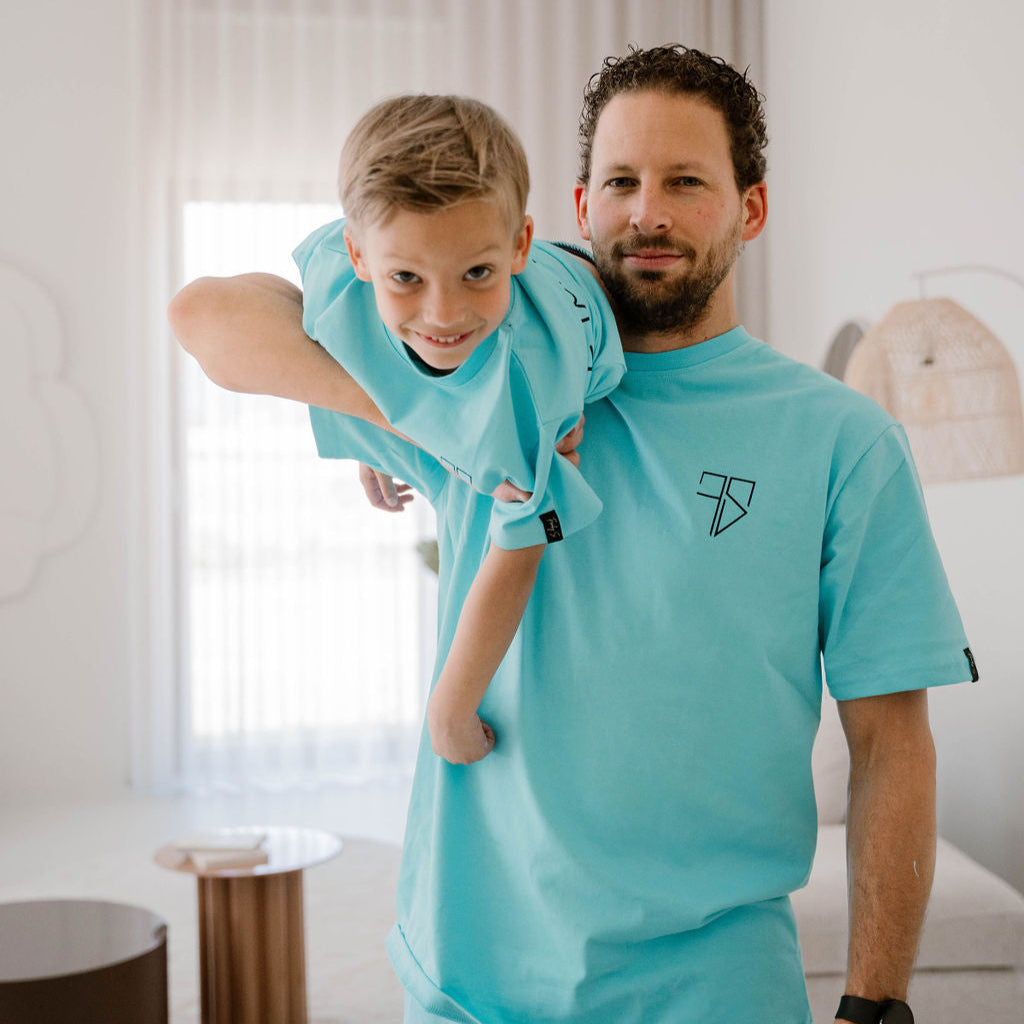 RIO t-shirt | aqua blauw - VADER & ZOON