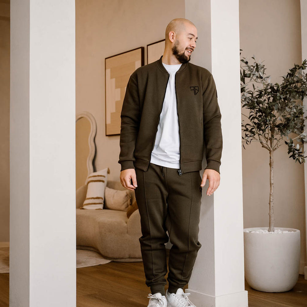 army groen trainingspak met vest, mega warm en comfy voor heren