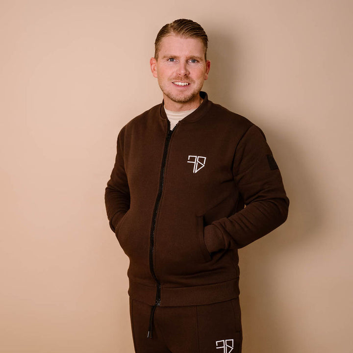 MONTY trainingspak met vest | mocca bruin - HEREN