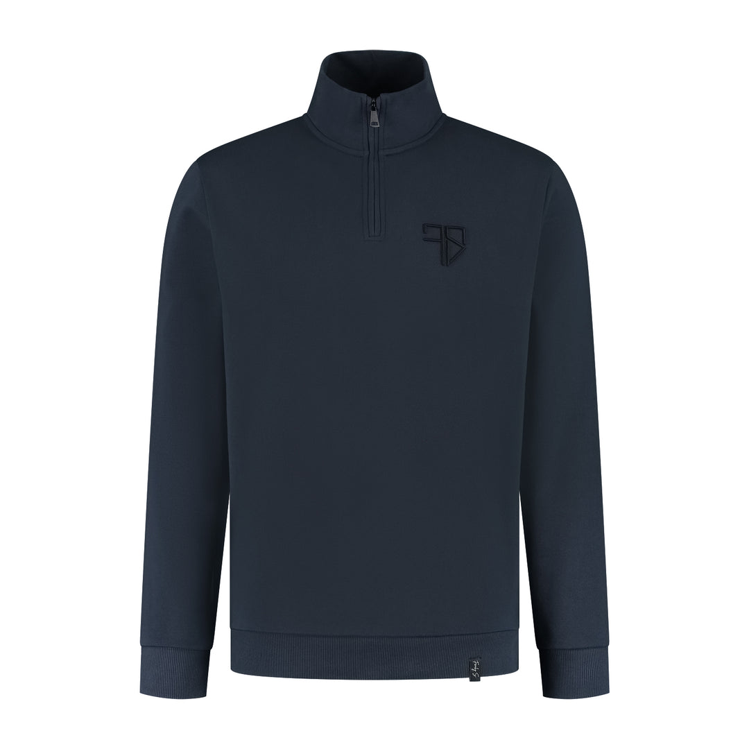 Perfecte Halfzip Sweater blauw