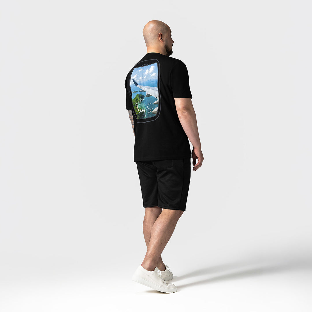 TRAVEL t-shirt | zwart - HEREN