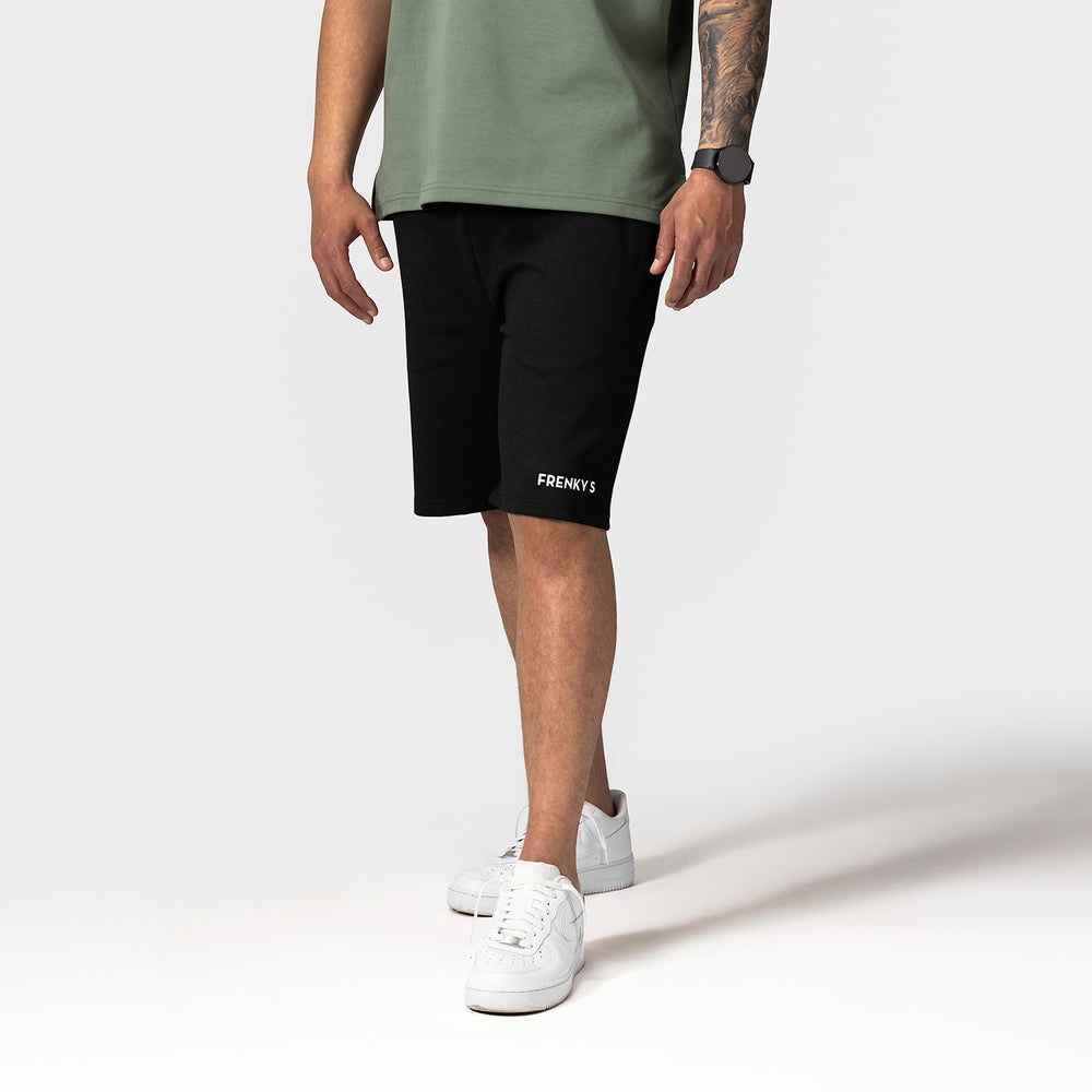 zwarte kreukvrije korte broek voor heren 