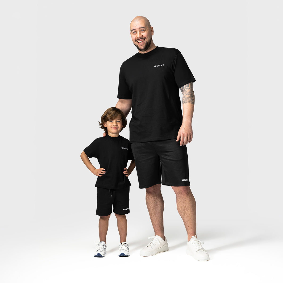 Matching short vader en zoon zwart EASY kreukarm verkoelend Frenky S