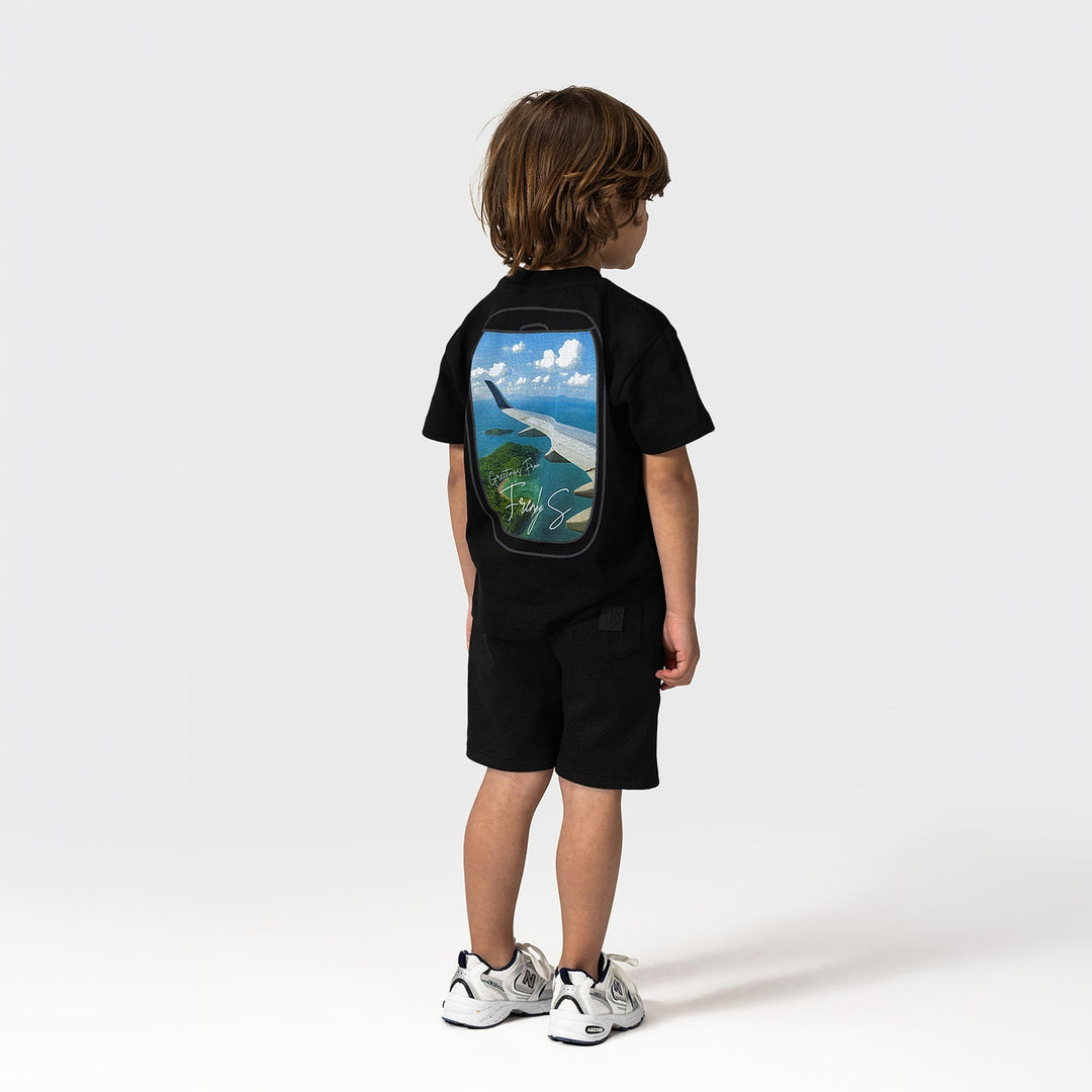 Zwart TRAVEL t-shirt kids achterzijde