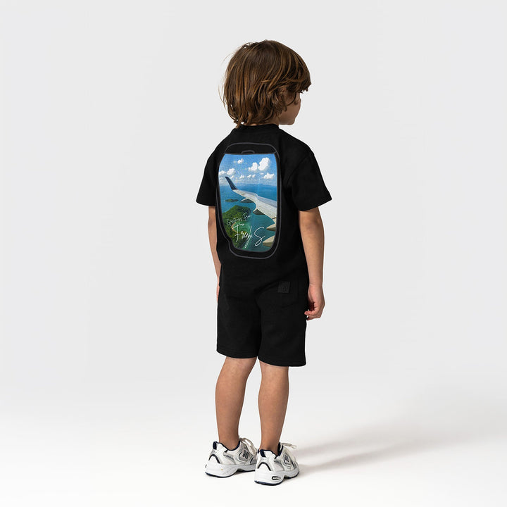Zwart TRAVEL t-shirt kids achterzijde