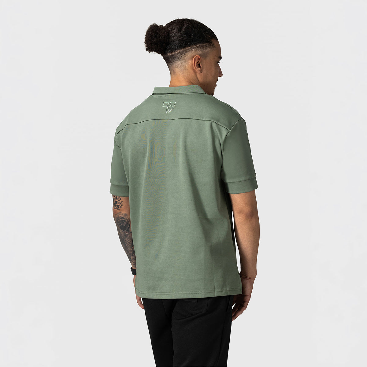 SCUBA heren polo groen gladde scuba-stof gevouwen Frenky S