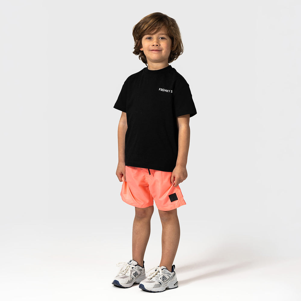 veilige fel roze kinderzwembroek in sneldrogende stof