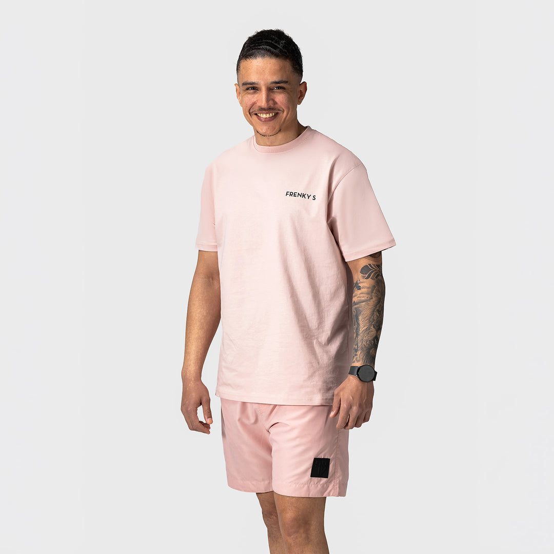 roze heren t-shirt van 100% ademend katoen voor de zomer
