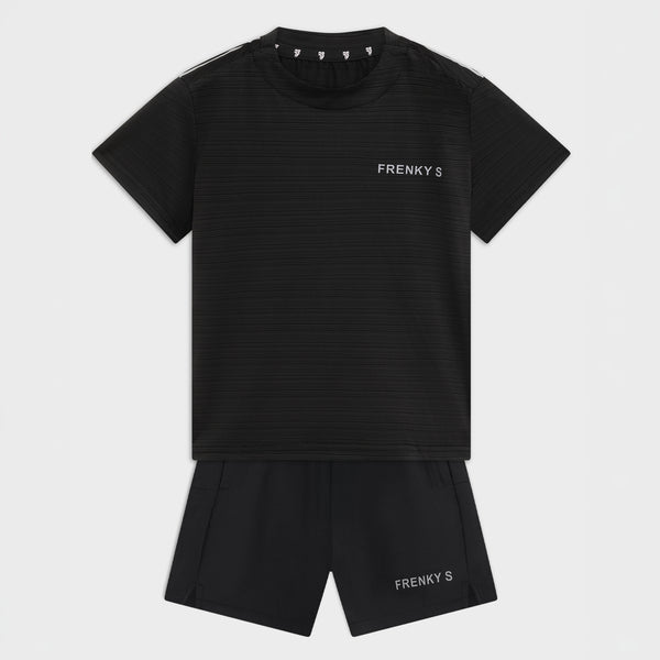 Kinder sportset jongens t-shirt short zwart sneldrogend Frenky S