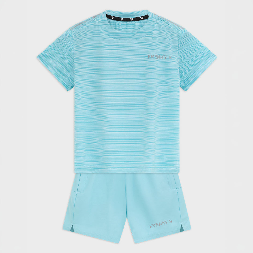 Active t-shirt + short | blauw - KIDS