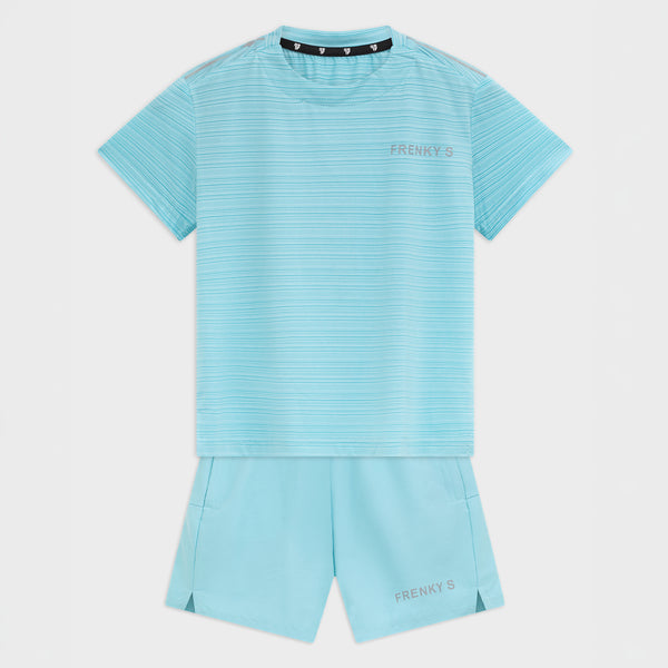 Kinder sportset jongens t-shirt short blauw sneldrogend Frenky S