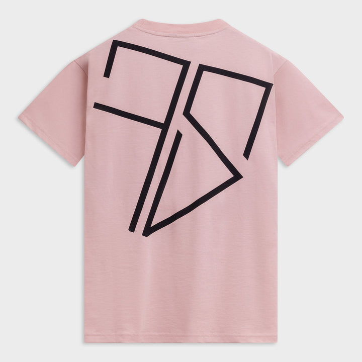 Zacht roze t-shirt detail