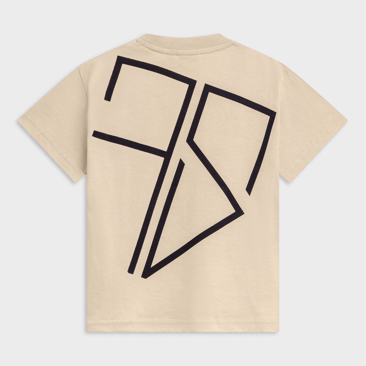 Geel kids t-shirt achterkant logo