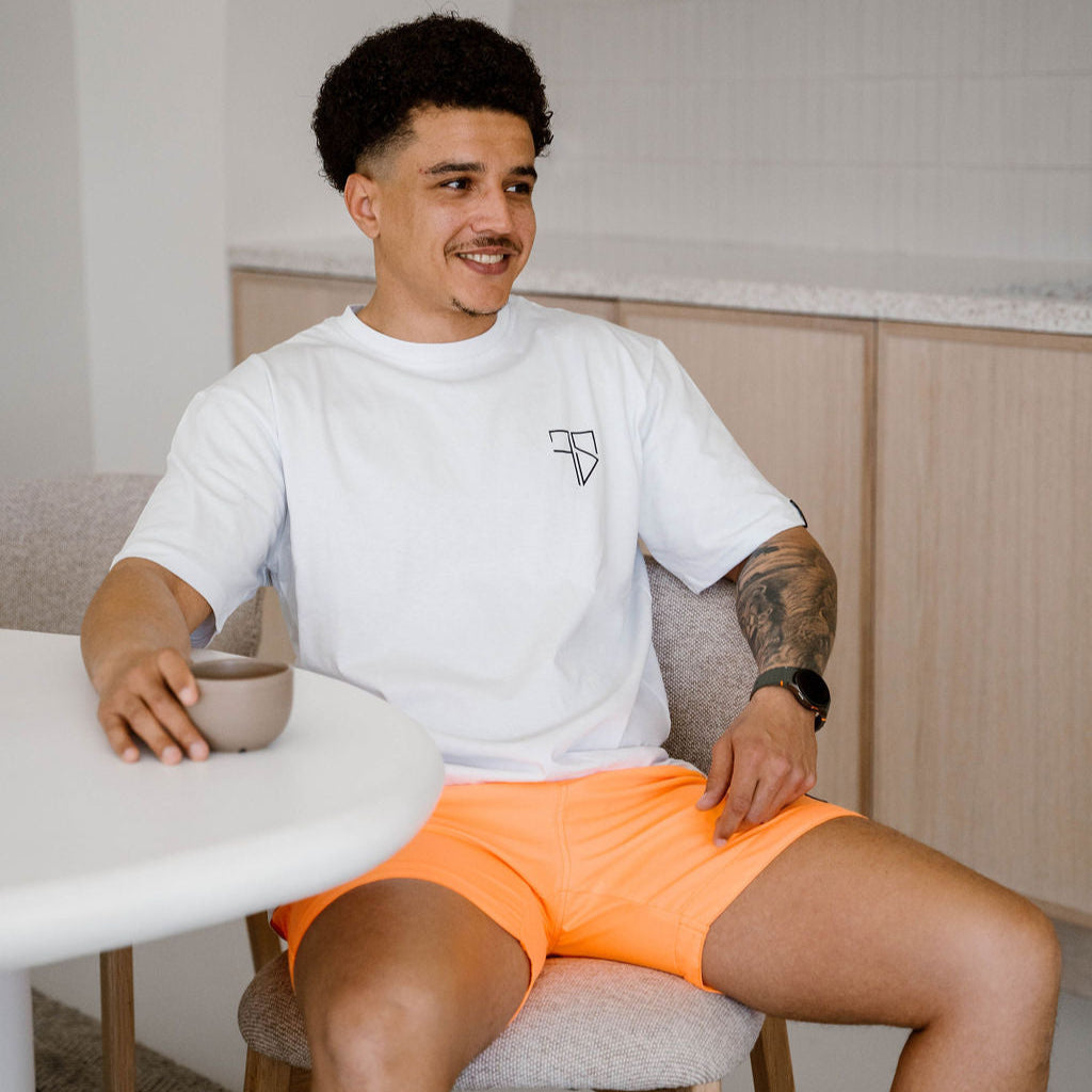 Heren zwembroek met rits neon oranje Frenky S Samui collectie