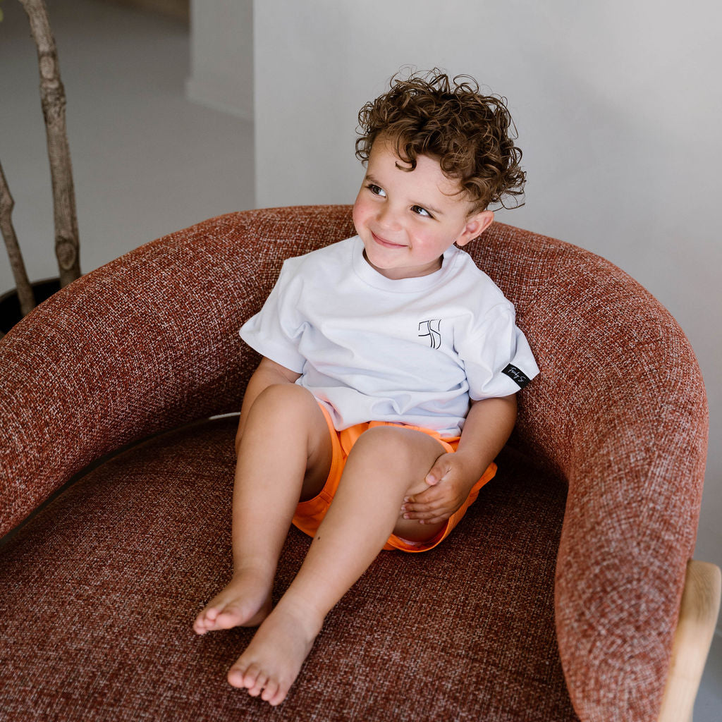 Wit kinder RIO t-shirt eco katoen plat neergelegd Frenky S