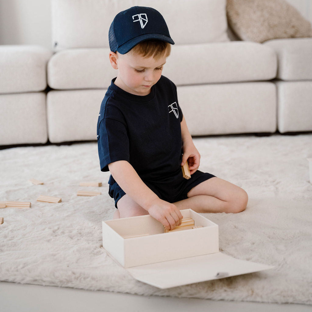 Matching vader en zoon zwembroek navy Frenky S kids en heren