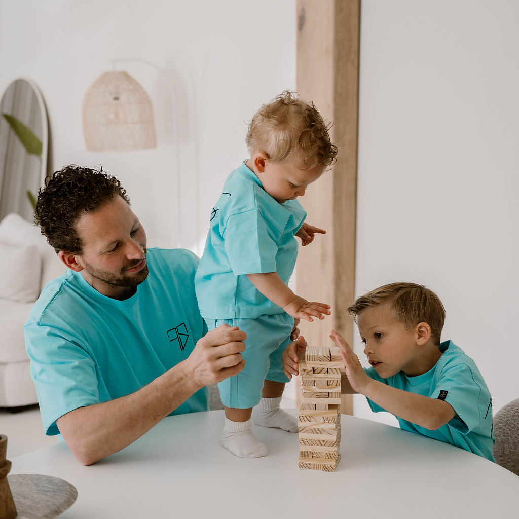 Samui kids aqua blauwe zwembroek zonder rits veilig voor kinderen