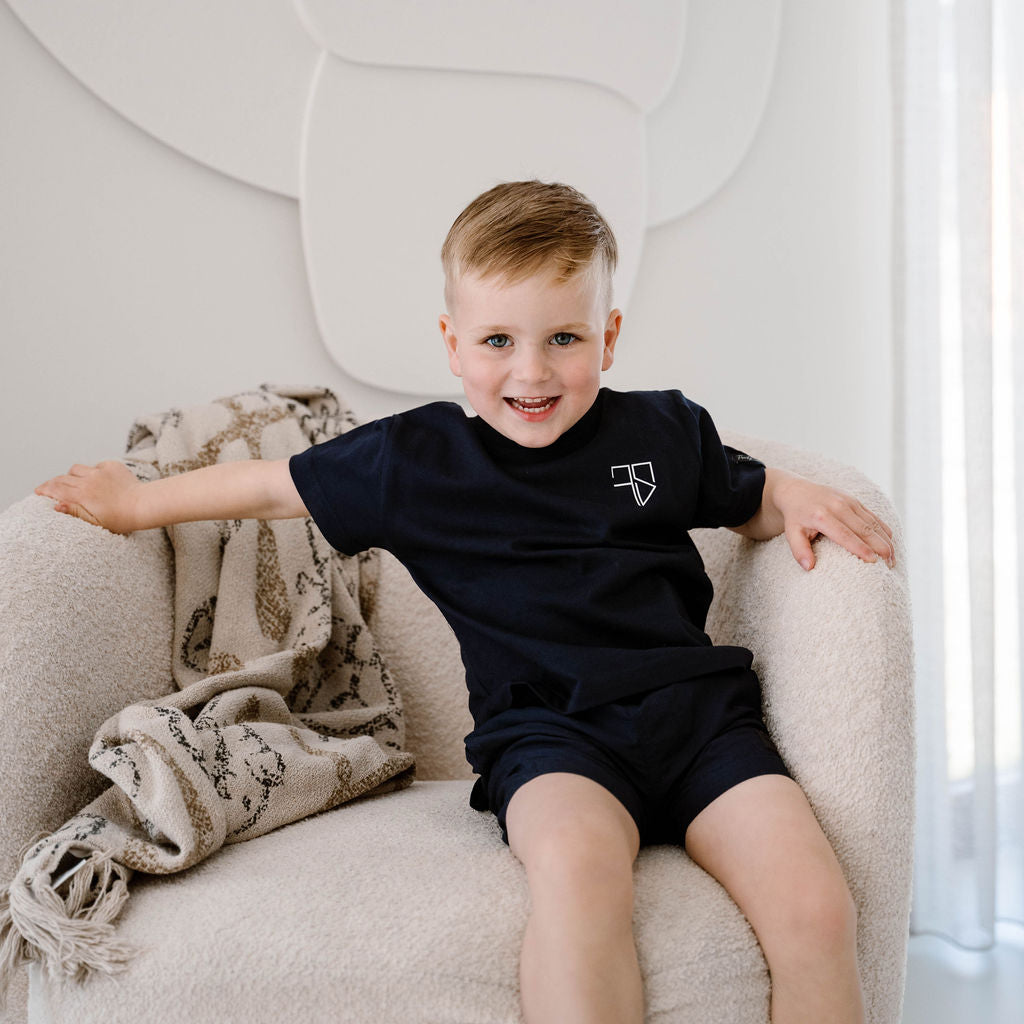 Kinderzwembroek jongens navy blauw zonder rits Frenky S zij-aanzicht