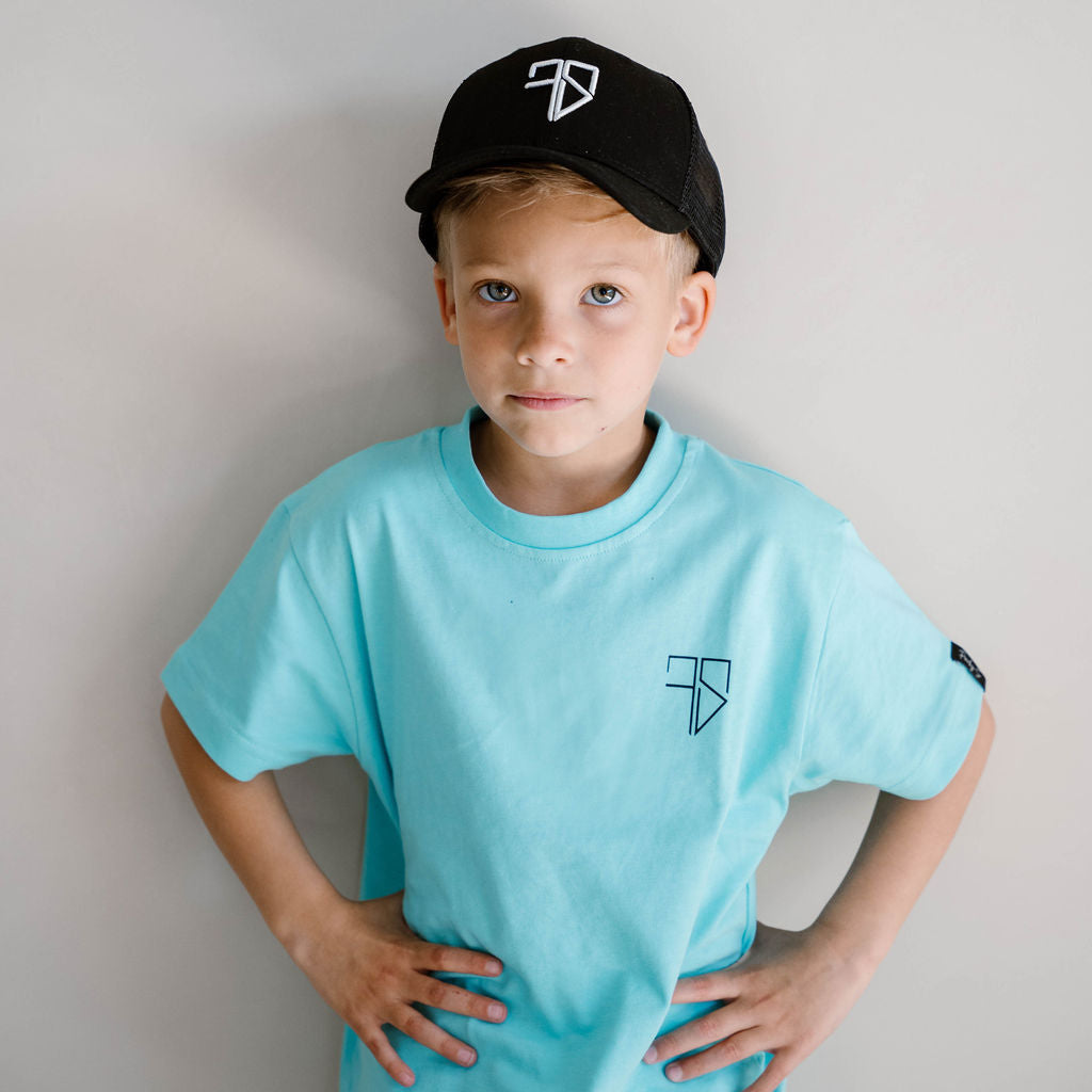 Kinder t-shirt jongens aqua blauw RIO laserbedrukte print Frenky S