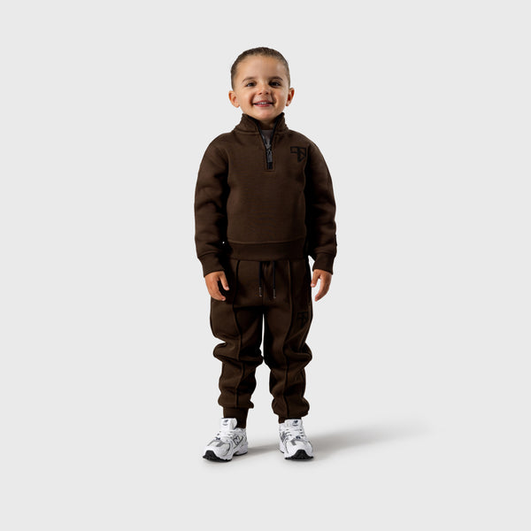 Club trainingspak met half-zip | mocca bruin - KIDS