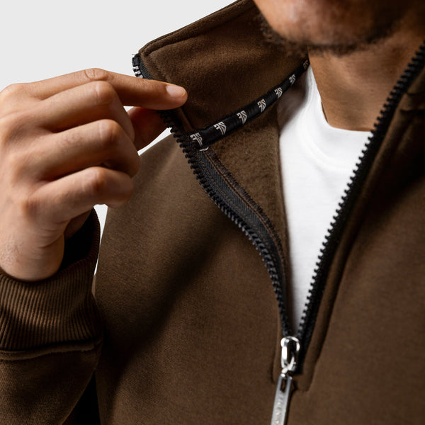 Club trainingspak met half zip | mocca bruin - HEREN