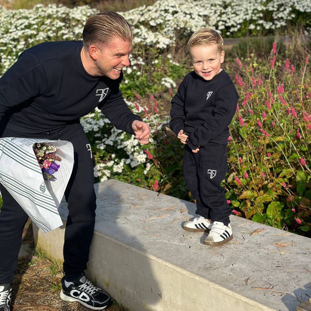 blauw vader zoon trainingspak