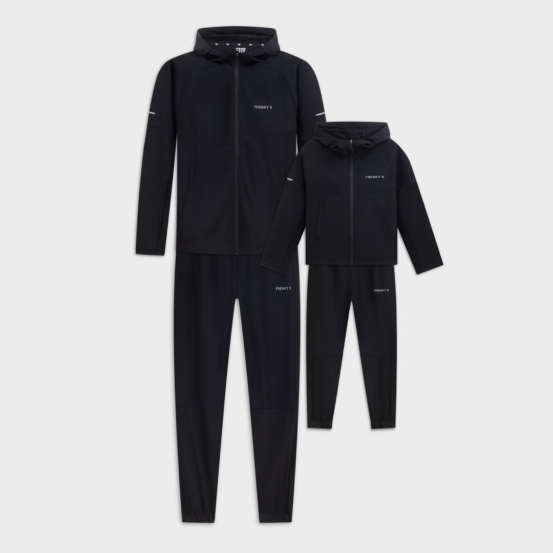 Vader en zoon trainingspak zwart Active suit Frenky S, matching set