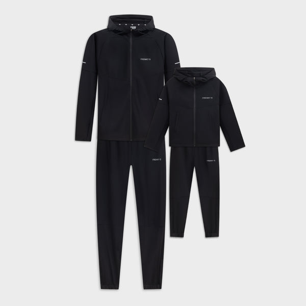 Vader en zoon trainingspak zwart Active suit Frenky S, matching set