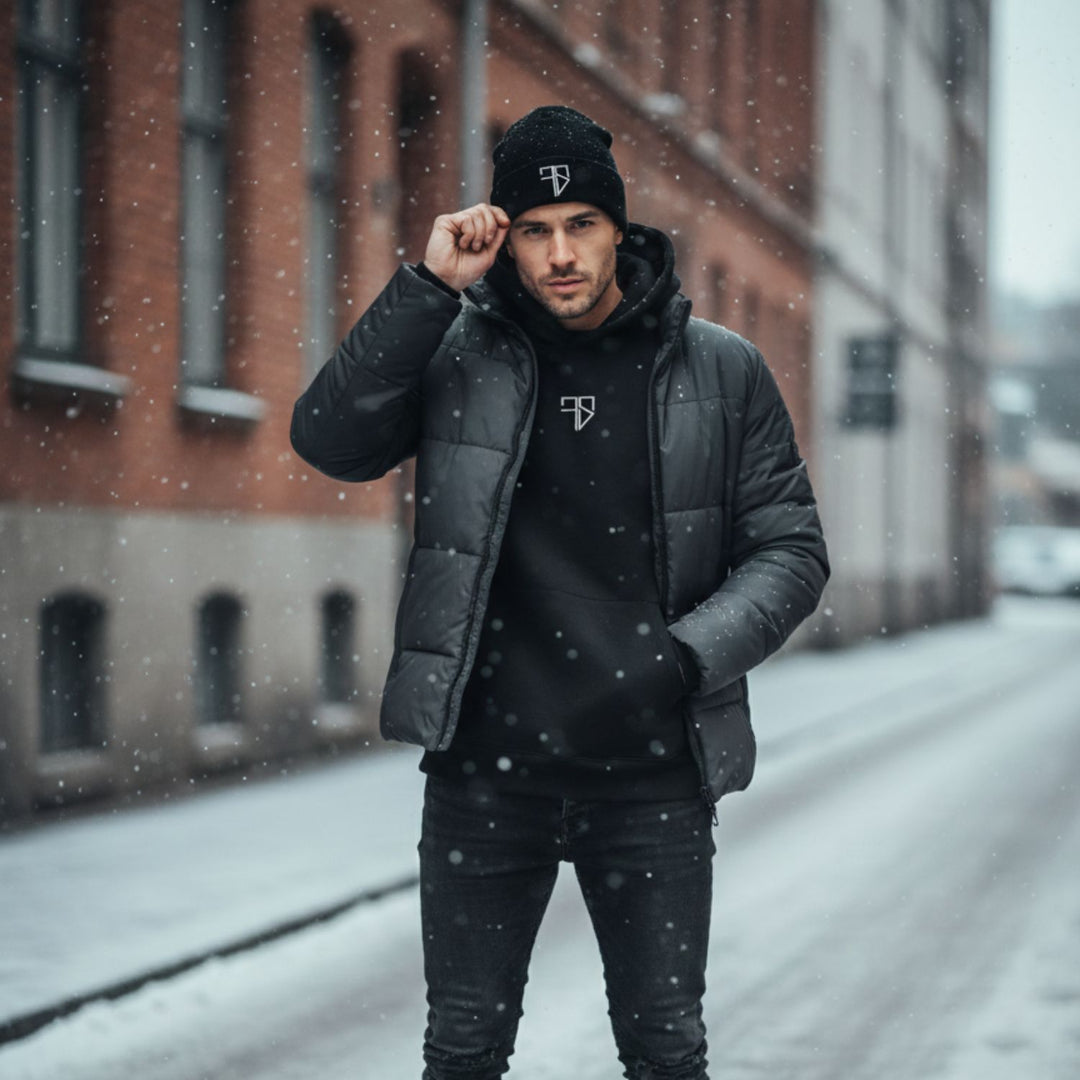 zwarte beanie heren muts