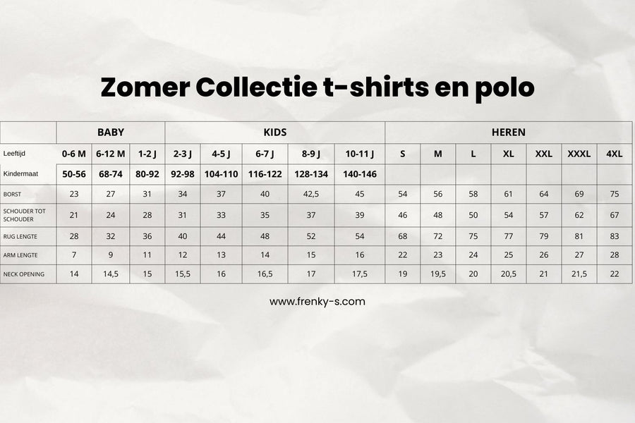 Maattabel TRAVEL t-shirt | zwart - VADER + ZOON