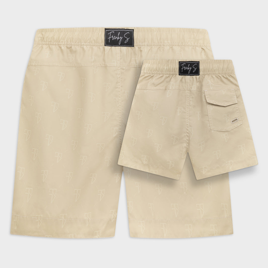 SAMUI zwembroek | beige met logo - VADER + ZOON