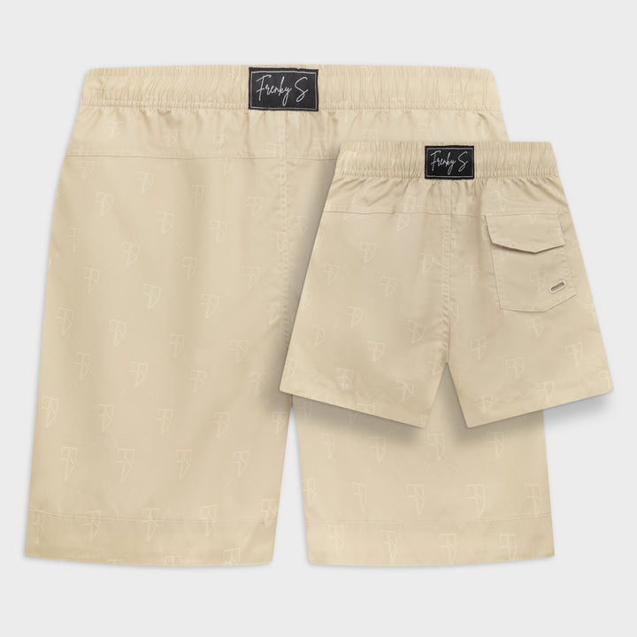 SAMUI zwembroek | beige met logo - VADER + ZOON