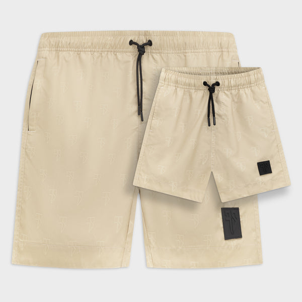 SAMUI zwembroek | beige met logo - VADER + ZOON