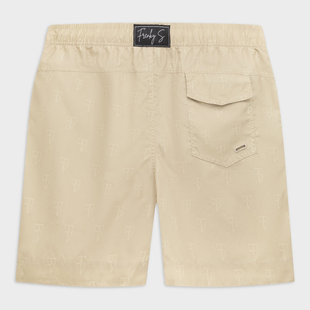 SAMUI zwembroek | beige met logo - HEREN