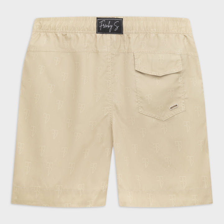 SAMUI zwembroek | beige met logo - HEREN