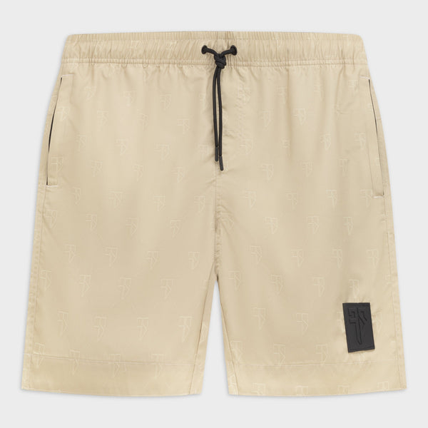SAMUI zwembroek | beige met logo - HEREN
