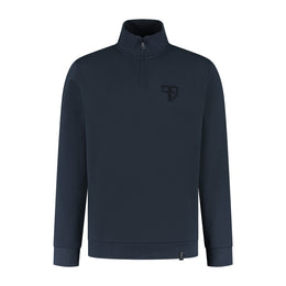 LUNIO Pullover mit halbem Reißverschluss | Dunkelblau - Herren
