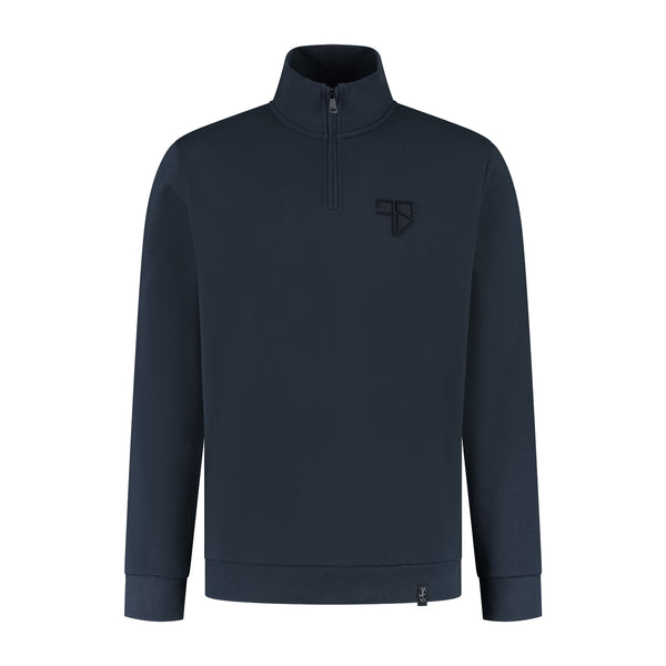 Perfecte Halfzip Sweater blauw