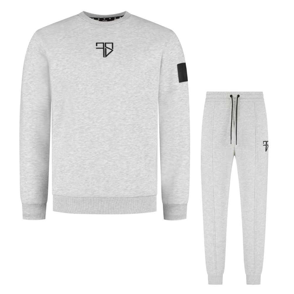Heren trainingspak grijs Nevio sweater met Frenky S rugprint voorkant