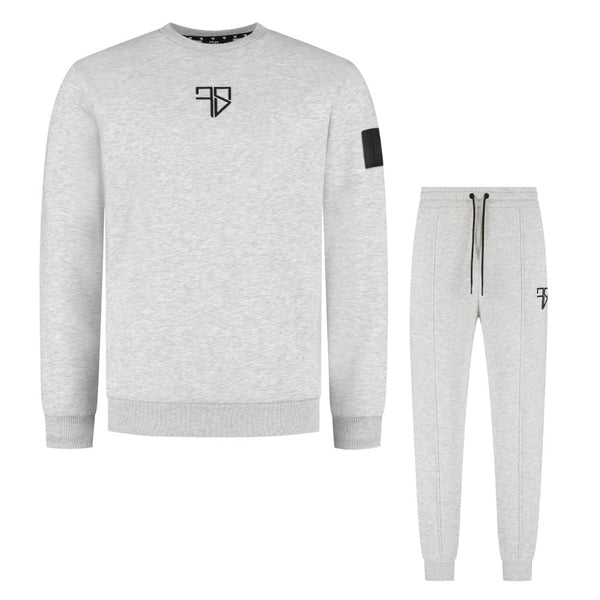 grijs heren trainingspak zonder capuchon met sweater