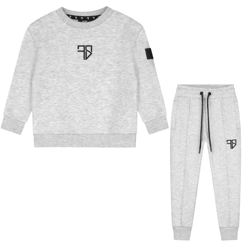 Kinder trainingspak jongens grijs Nevio sweater Frenky S rugprint