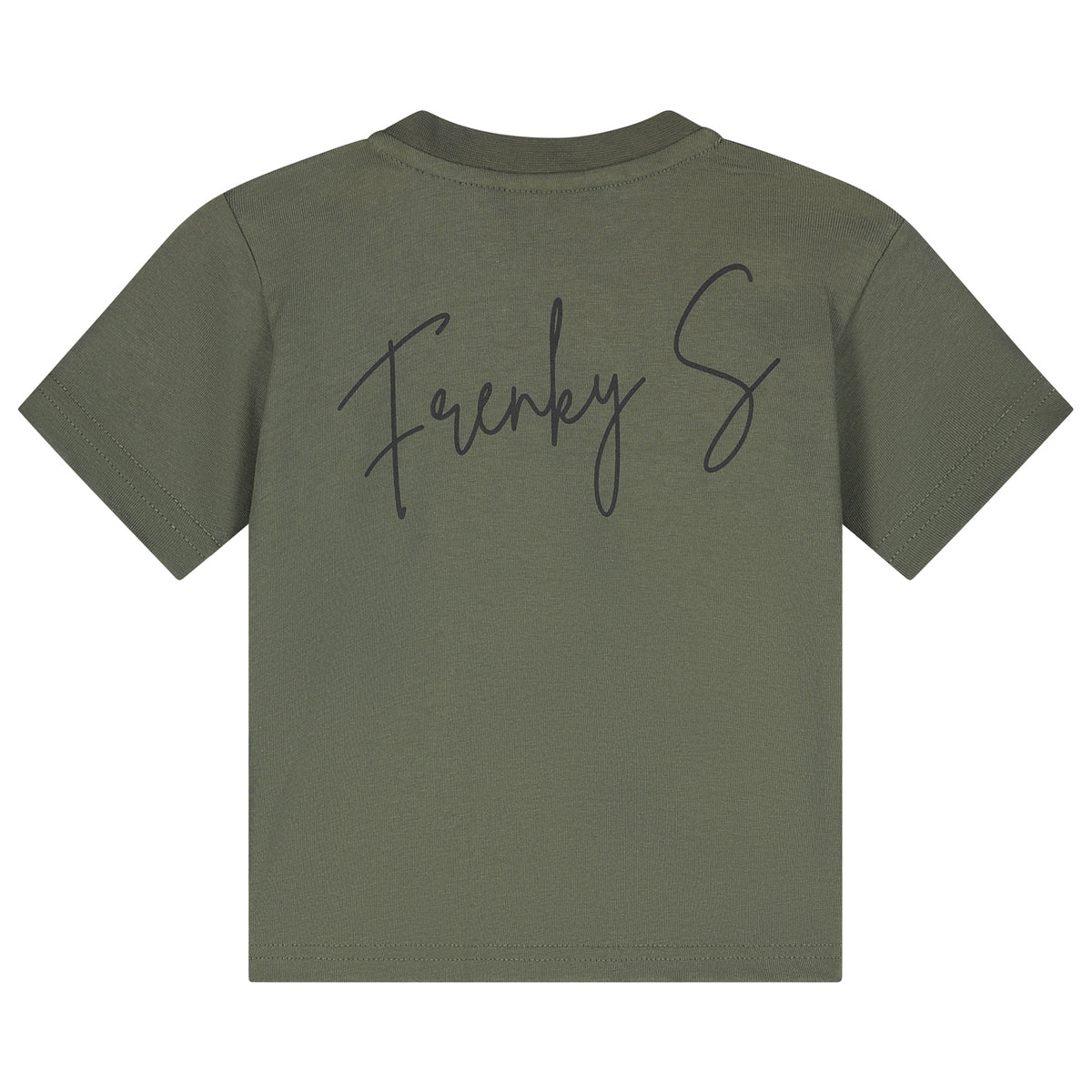 Rugprint kinder RIO t-shirt army groen laserbedrukking Frenky S