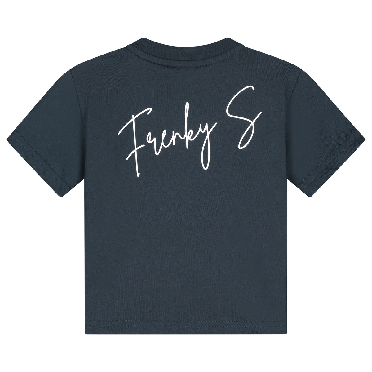 Rugprint kinder RIO t-shirt donkerblauw laserbedrukking Frenky S