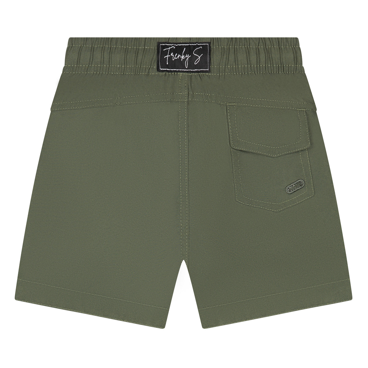 Samui kids army groene zwembroek stof detail close-up