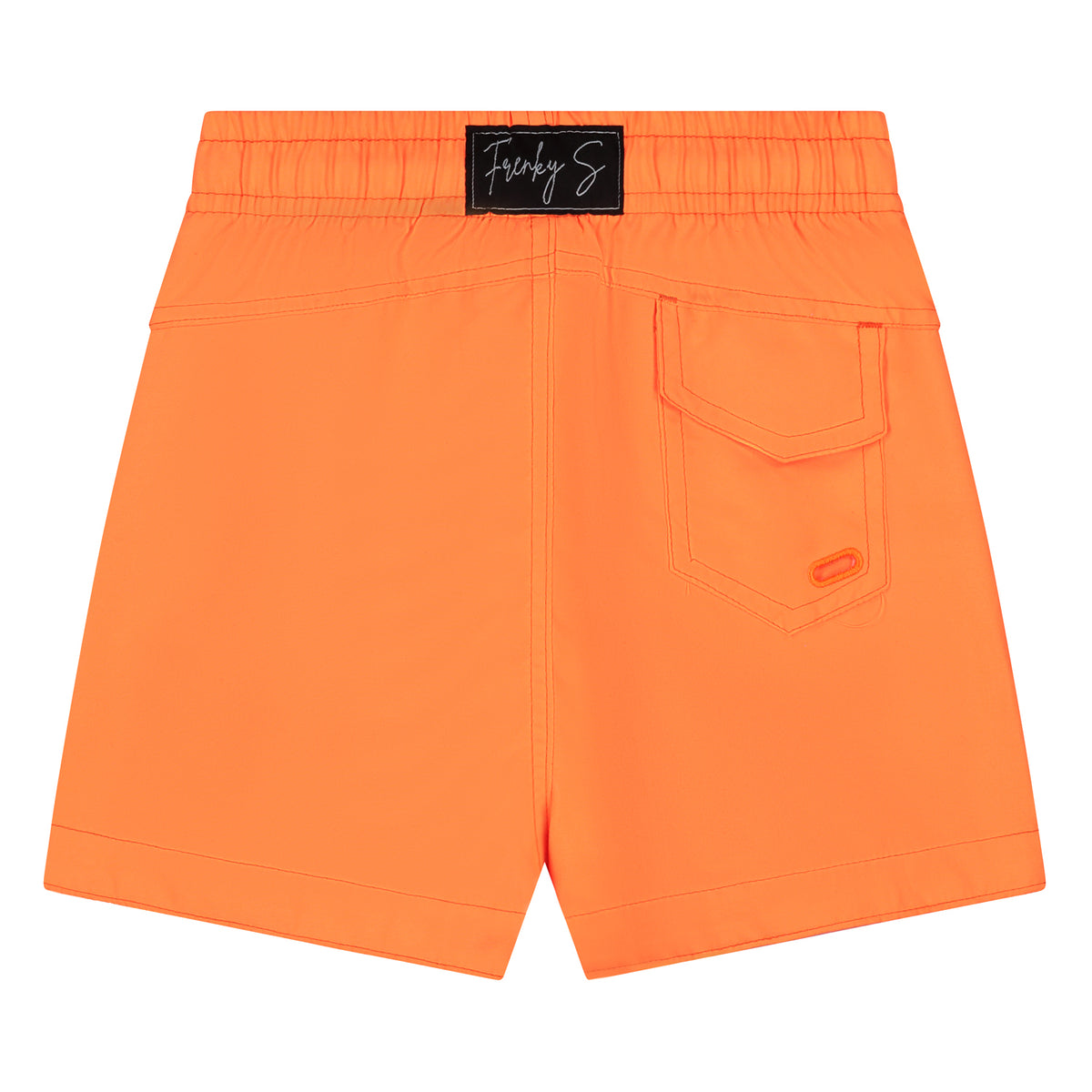 Samui kids neon oranje zwembroek zonder rits veilig detail