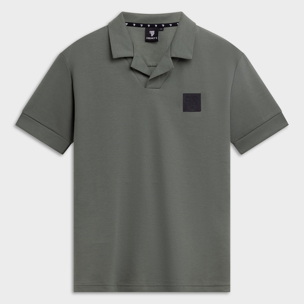 Heren polo groen SCUBA reverse collar logo-patch Frenky S