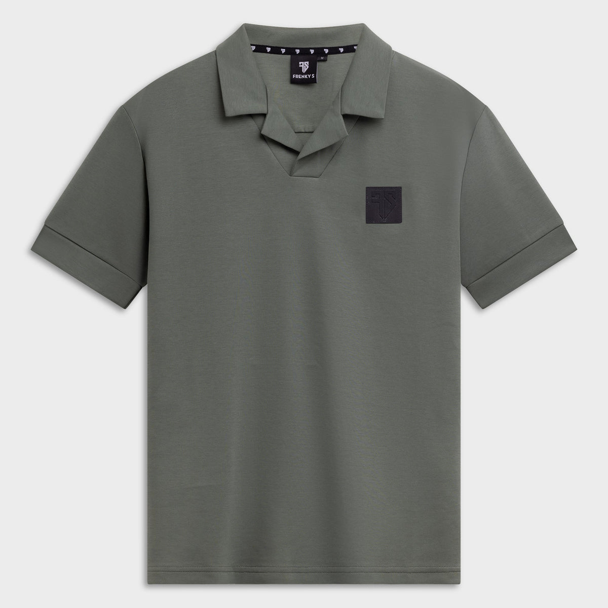 Heren polo groen SCUBA reverse collar logo-patch Frenky S