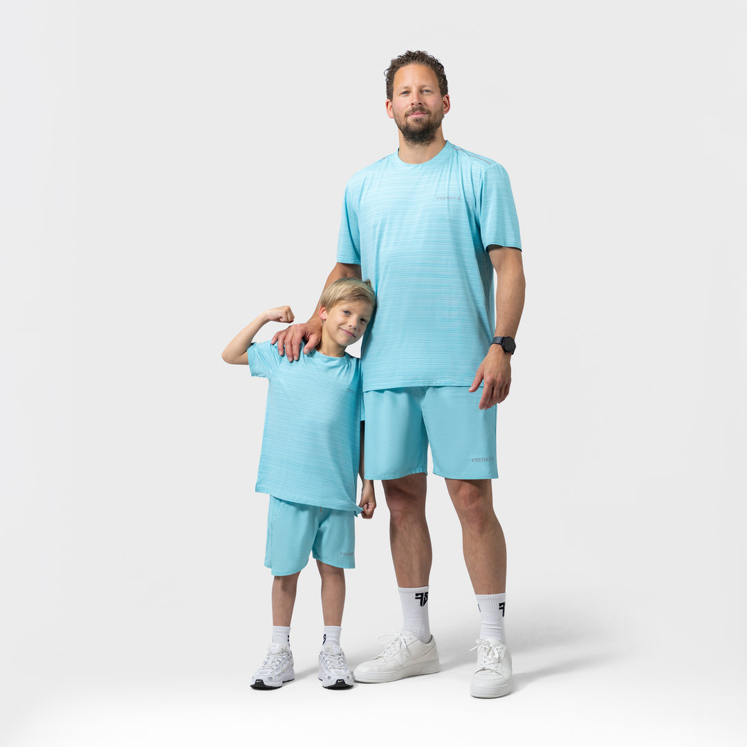 Active t-shirt + short | blauw - VADER+ZOON