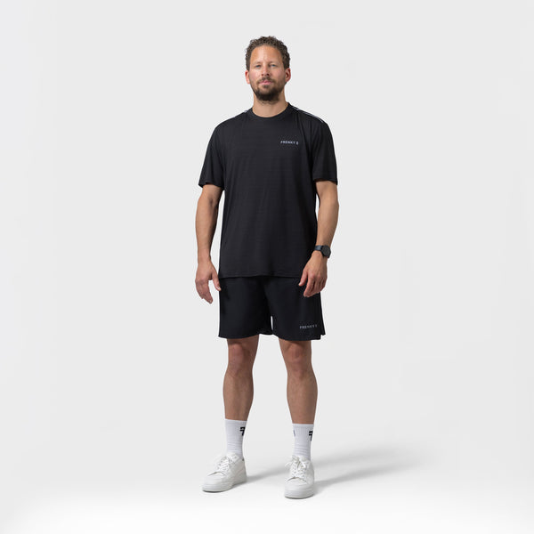 Zwarte heren active set t-shirt en short maat S tot 4XL Frenky S