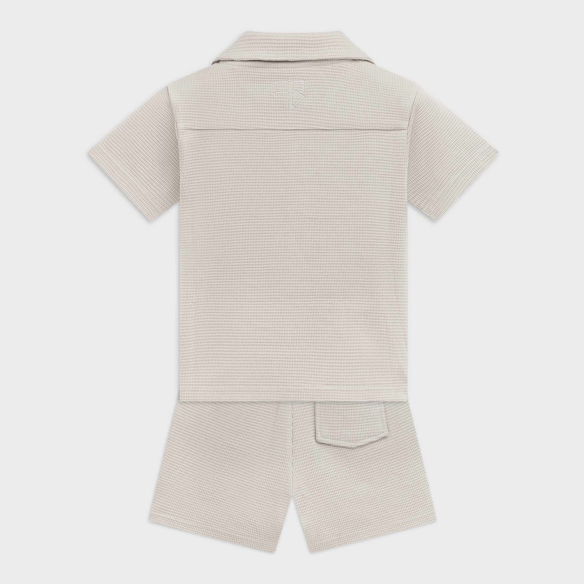 Kinder resort set beige overhemd en short gecombineerd